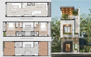 Bản vẽ thiết kế nhà 4x12m đẹp và tối ưu công năng sử dụng