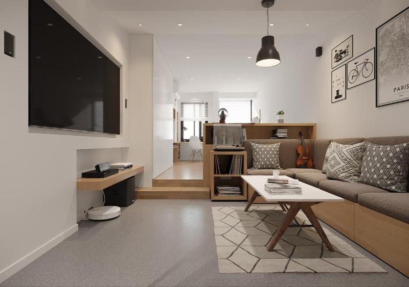 Sử dụng các gam màu sáng cho nhà 4x12m