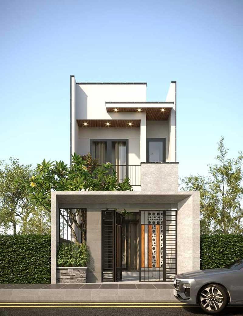 Mẫu nhà 4x12m bị hạn chế ánh sáng ở tầng dưới và mặt tiền nhỏ