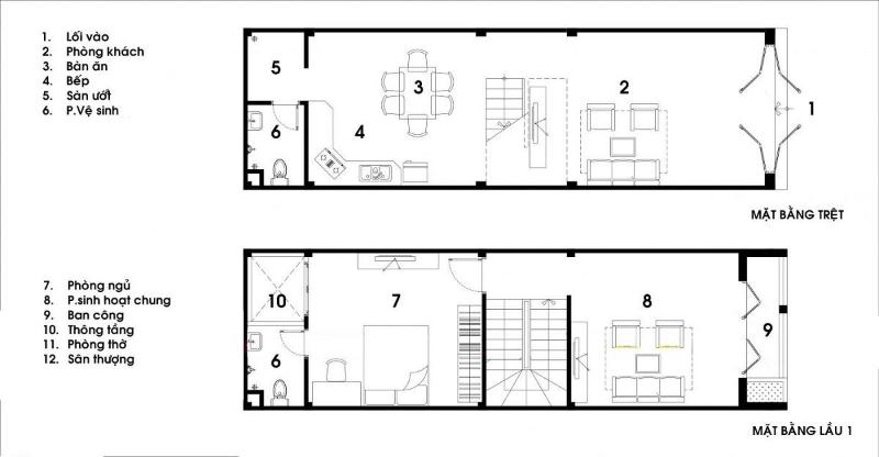 Bản vẽ thiết kế nhà 4x12m 2 tầng
