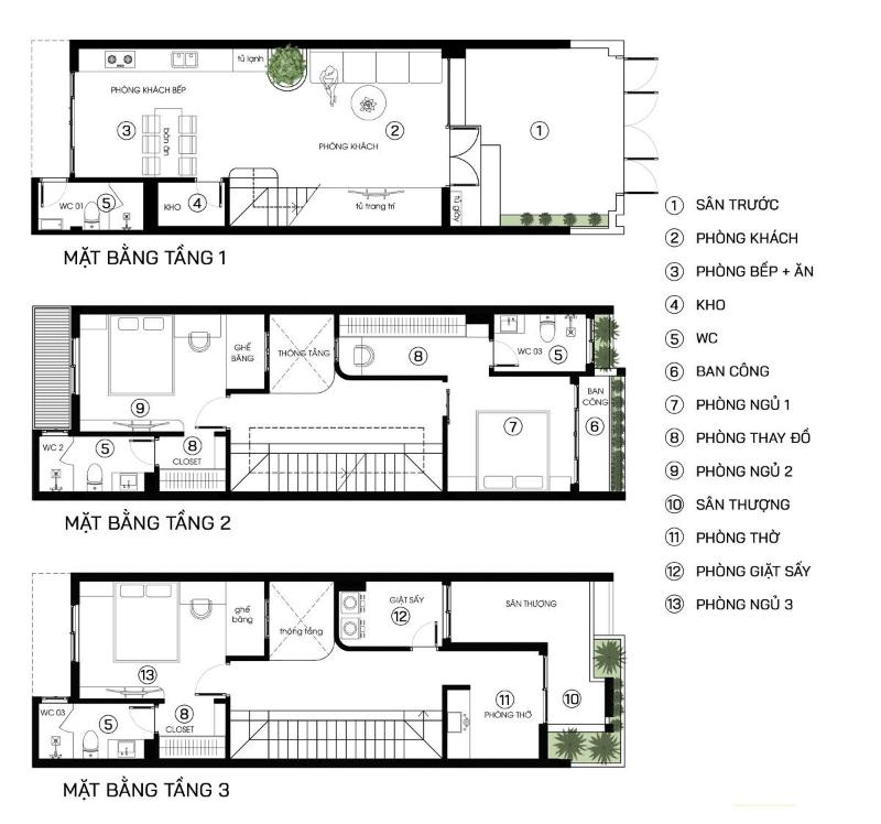 Bản vẽ thiết kế nhà 4x12m 3 tầng