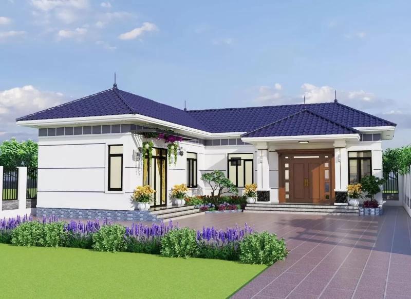 Mẫu thiết kế nhà 1 tầng mái Thái cực kỳ độc đáo