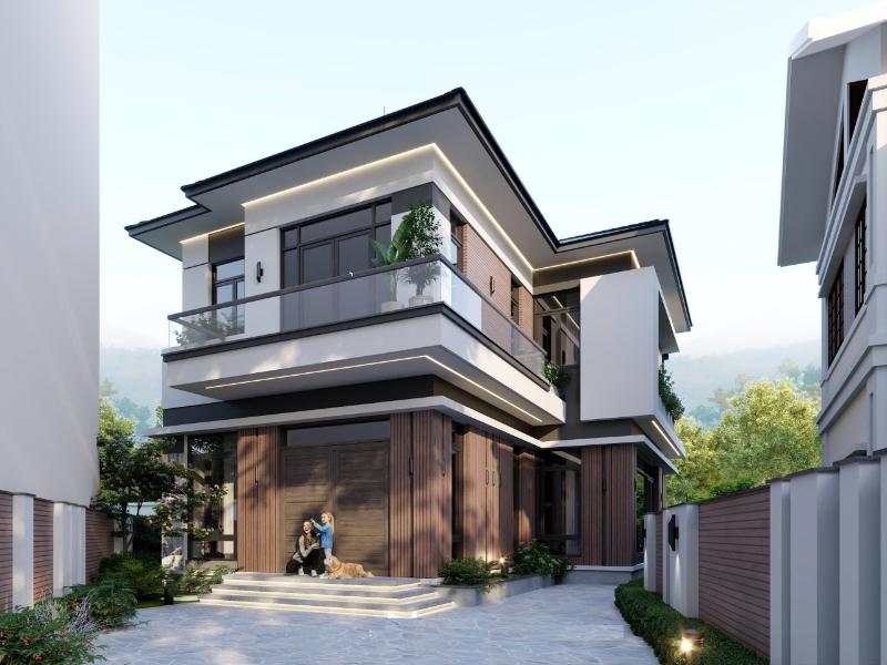 Mẫu nhà 2 tầng đẹp có thêm tầng tum giúp tăng diện tích sử dụng nhưng không tốn quá nhiều kinh phí