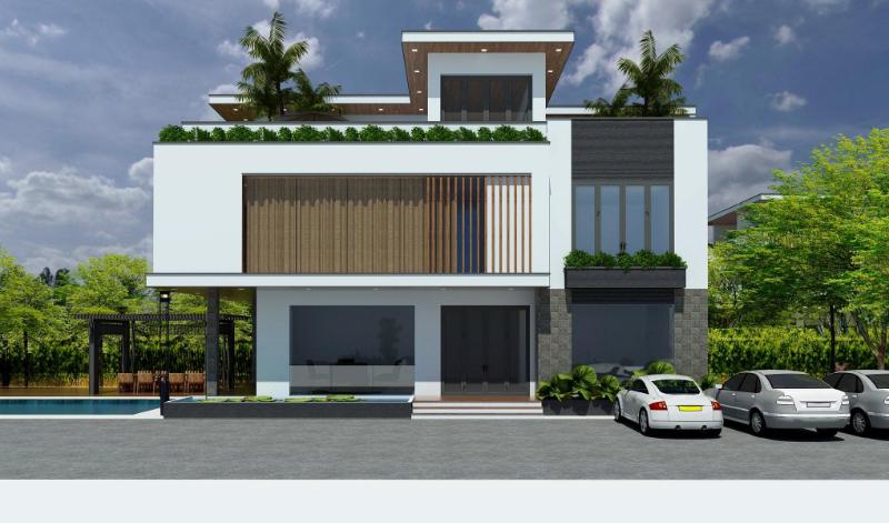 Mẫu nhà 2 tầng đẹp có gara ô tô giúp phục vụ nhu cầu sử dụng của các thành viên