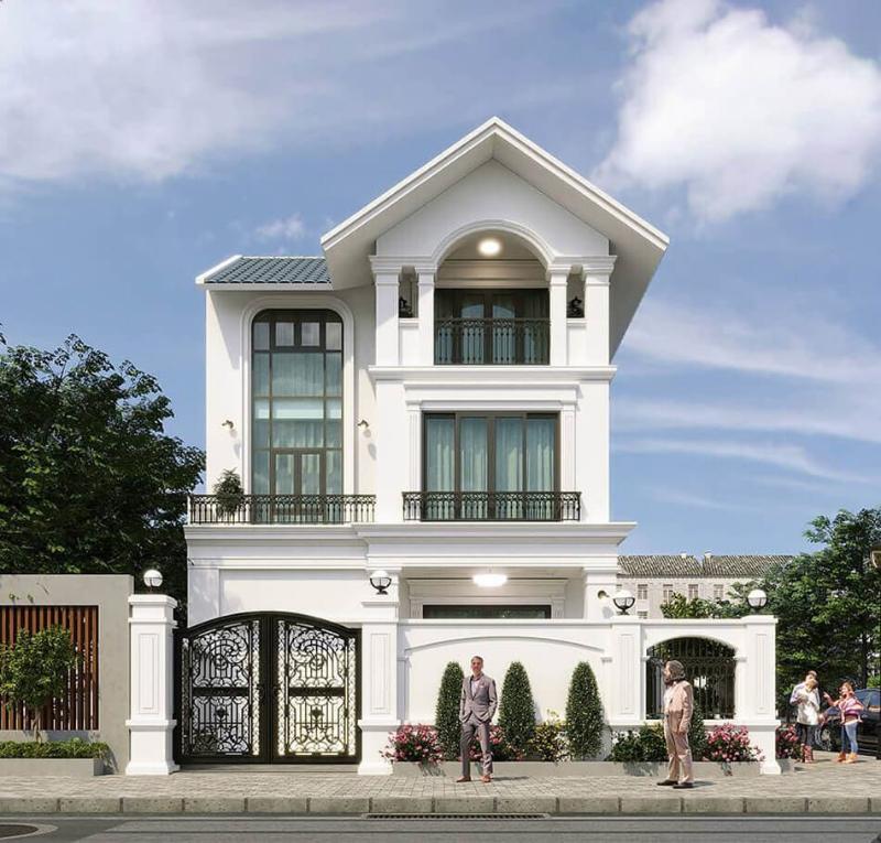 Mẫu nhà 3 tầng đẹp mái Thái cao cấp có khả năng thoát nước, chống nóng cao nhờ có độ dốc lớn