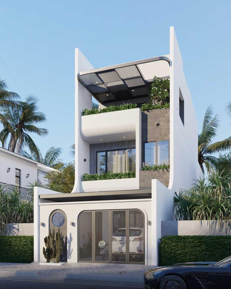 Mẫu nhà đẹp 3 tầng mặt tiền 6m thu hút với vẻ đẹp hiện đại, trẻ trung 