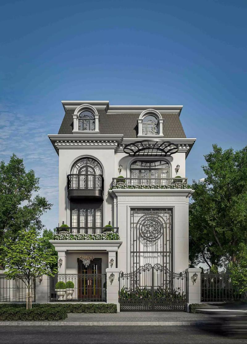 Mẫu nhà 3 tầng đẹp 5 phòng ngủ phù hợp cho những gia đình có đông thành viên