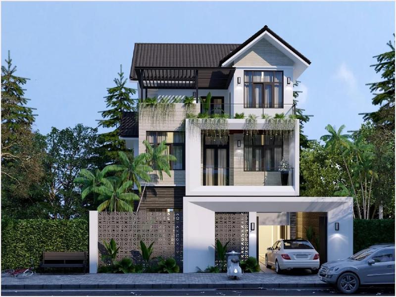 Thiết kế nhà 3 tầng có gara có tính thẩm mỹ cao, hiện đại và sang trọng