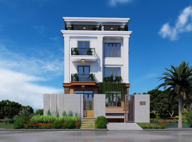 Mẫu thiết kế nhà đẹp 3 tầng có gác lửng cao ráo, có thẩm mỹ cao 