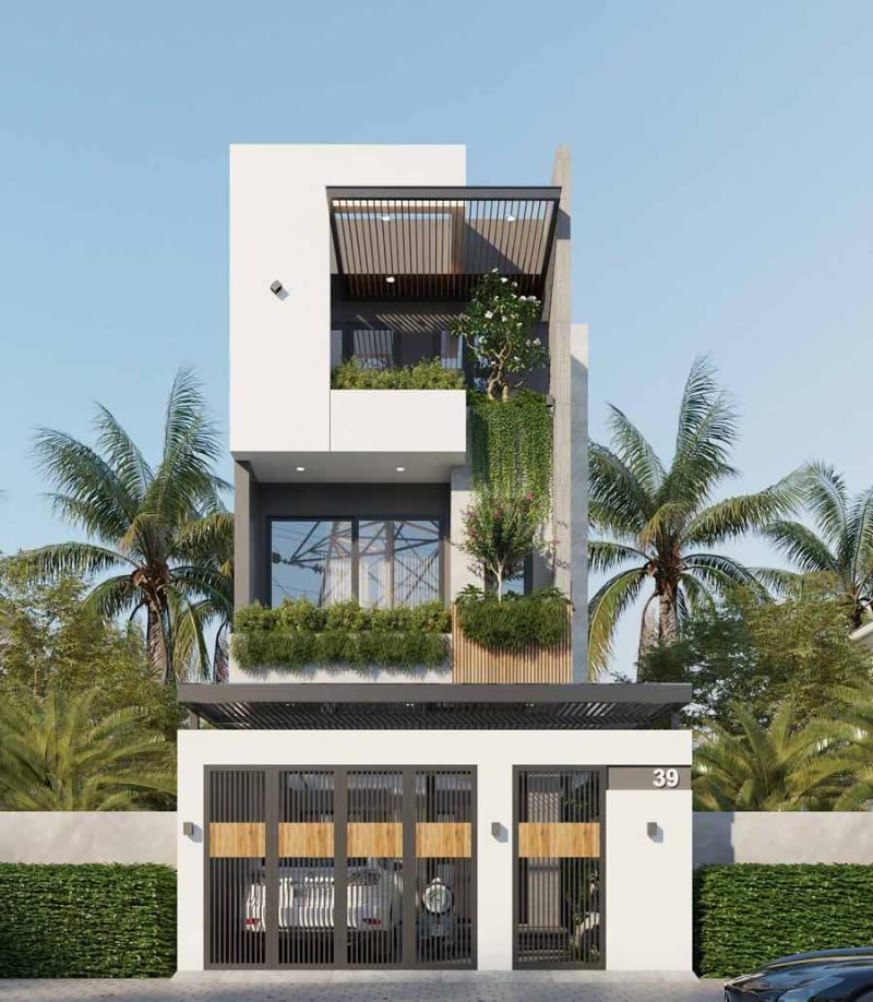 Mẫu nhà 3 tầng đẹp tối giản sẽ hạn chế các chi tiết rườm rà