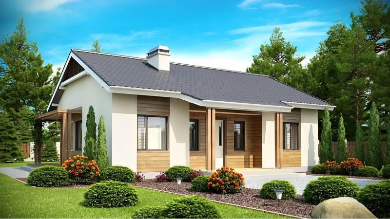 Mẫu thiết kế nhà cấp 4 đẹp 100m2 kết hợp sân vườn xanh mát