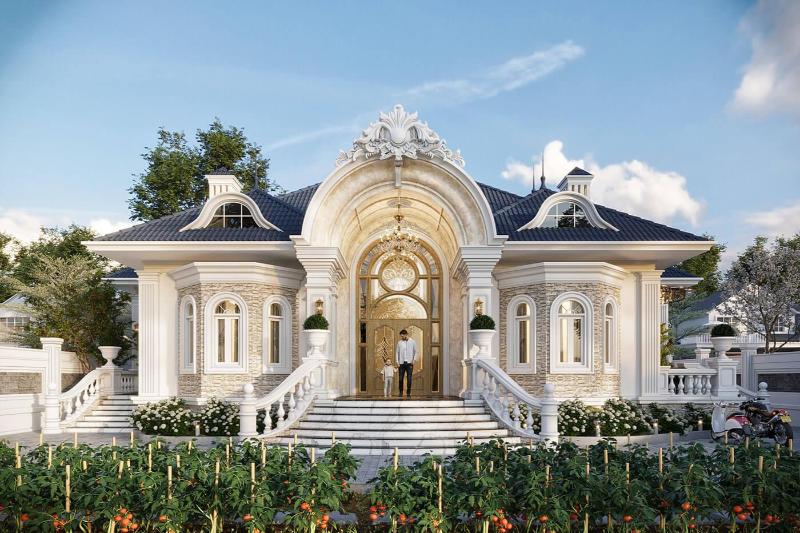 Mẫu nhà cấp 4 tân cổ điển diện tích 100m2 sang trọng và quý phá