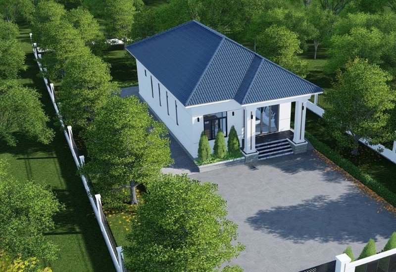 Kiểu dáng mái Nhật rất hợp với kiến trúc nhà thấp ở Việt Nam