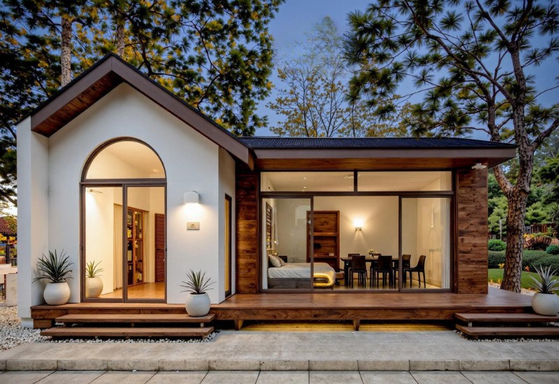 Mẫu nhà cấp 4 đơn giản đẹp thiết kế dáng chữ L