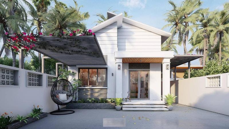 Mẫu nhà cấp 4 đẹp 5x25 có 3 phòng ngủ dành cho gia đình có nhu cầu sử dụng lớn