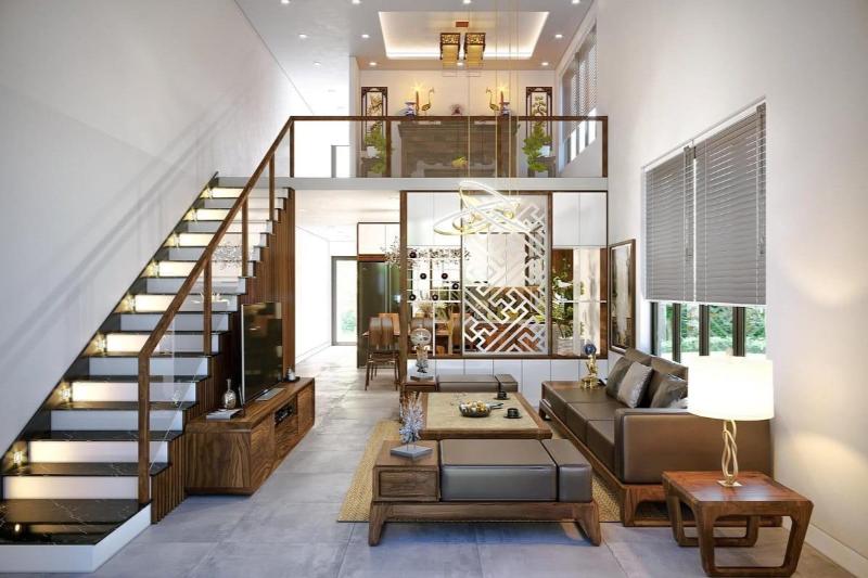 Mẫu nhà cấp 4 đẹp 6x20m có gác lửng hiện đại