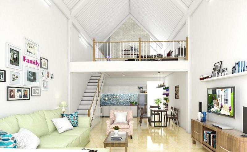 Mẫu nhà cấp 4 có gác lửng diện tích 6x20m tối ưu công năng