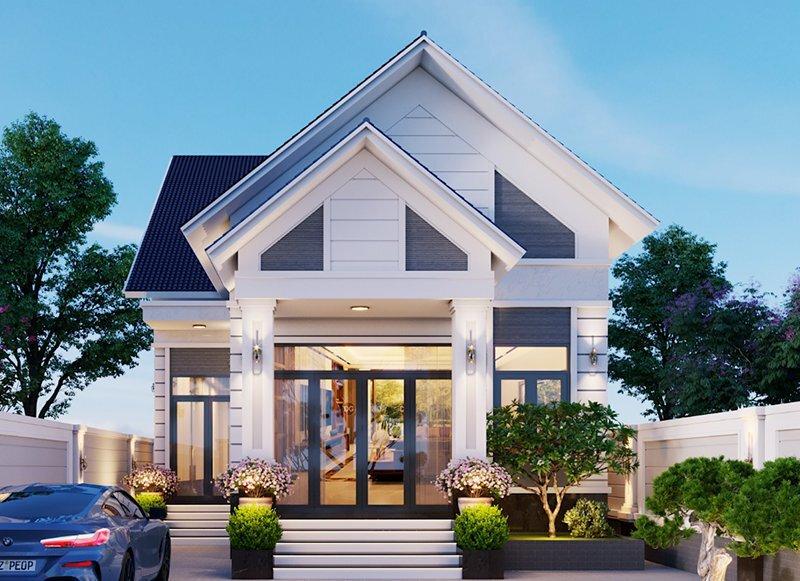 Mẫu thiết kế nhà cấp 4 đẹp 6x20m có gác lửng sang trọng