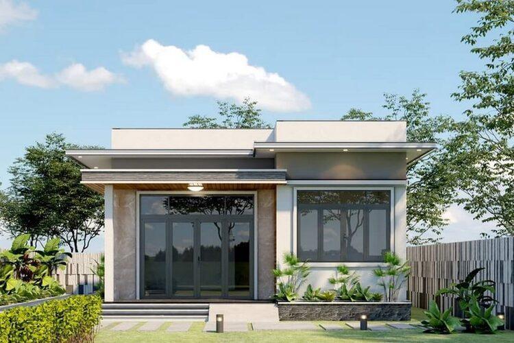 Mẫu nhà cấp 4 đẹp giá 150 triệu mái bằng hiện đại