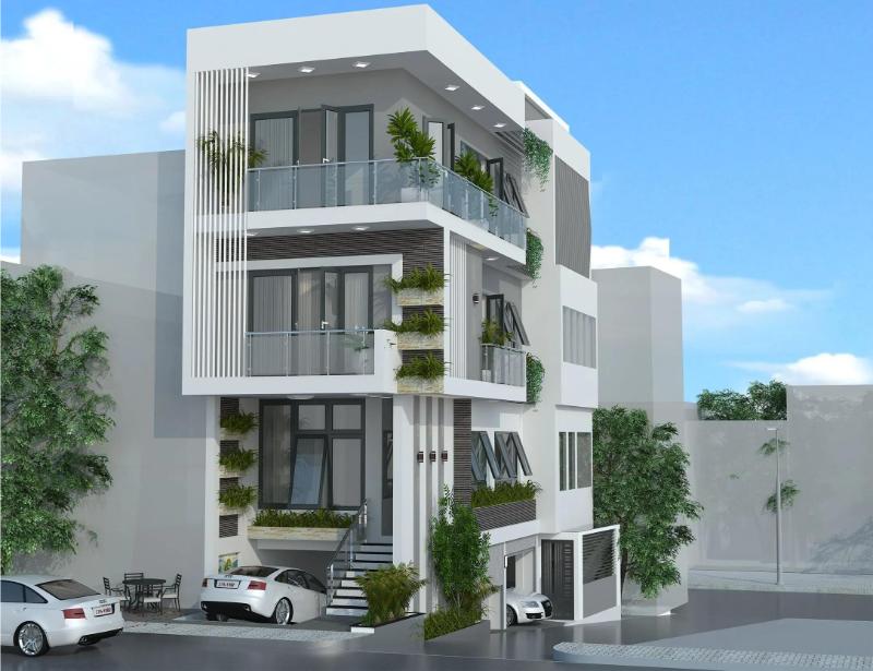 Thiết kế dáng nhà ống 3 tầng khỏe khoắn, trẻ trung với những gam màu sáng