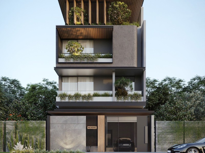 Bản thiết kế nhà phố hiện đại có tính ứng dụng cao và giá trị thẩm mỹ vượt trội