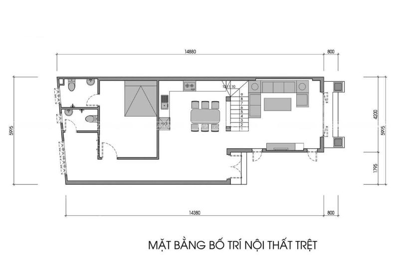 Bản vẽ mặt bằng tầng 1