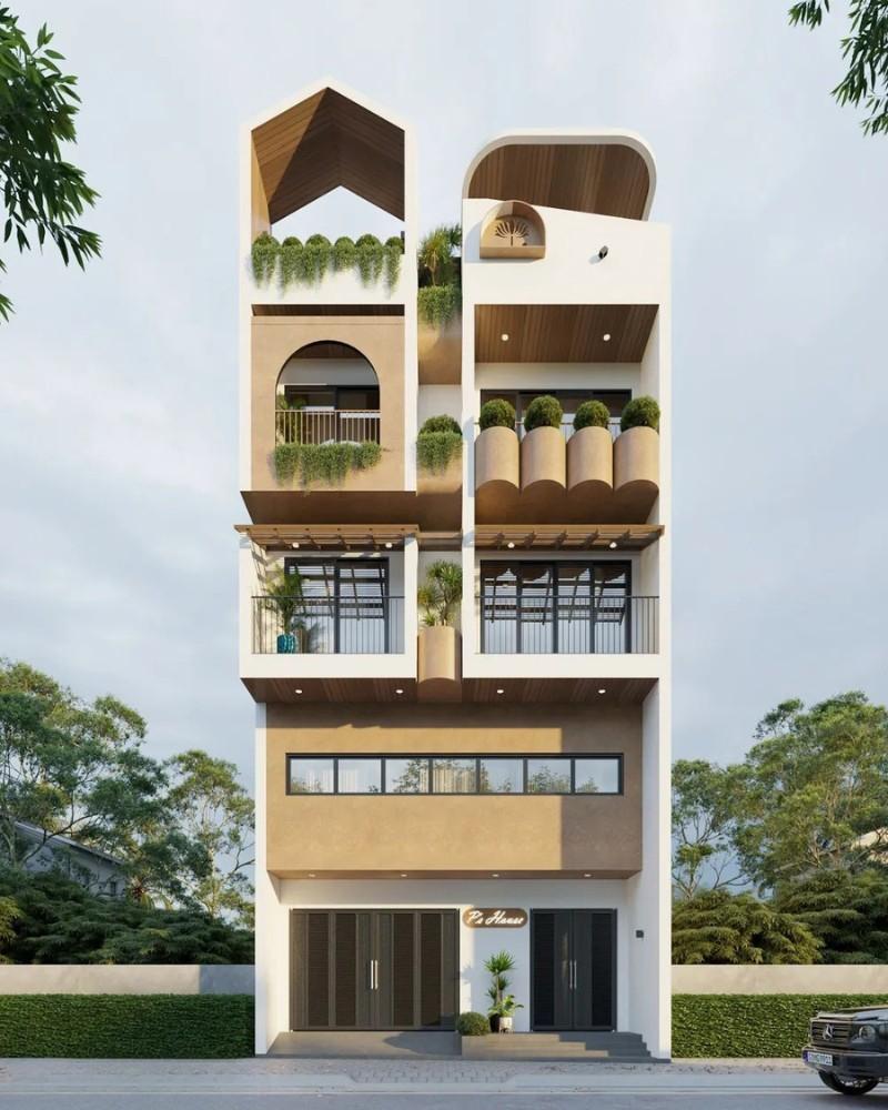 Mẫu thiết kế nhà ống 4 tầng với đầy đủ tiện nghi đi kèm