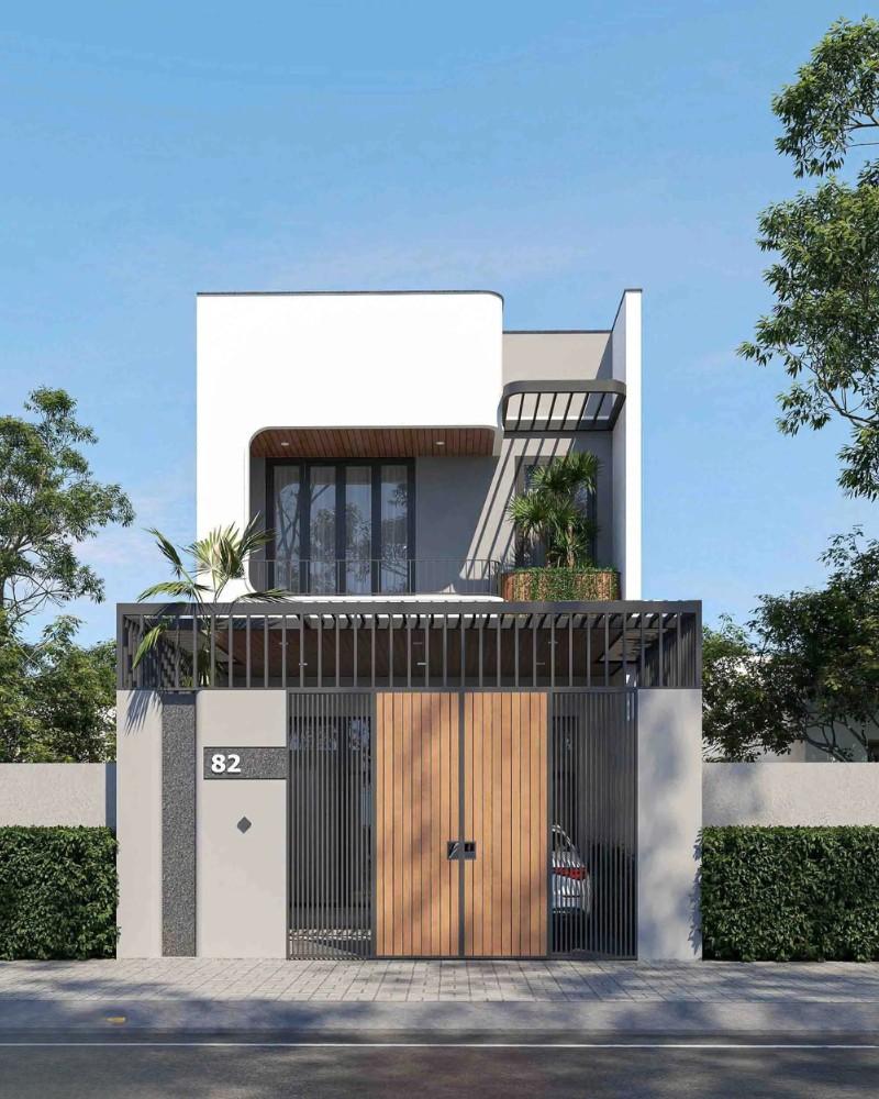 Mẫu nhà ống có 3 phòng ngủ được tách biệt ở 2 tầng khác nhau