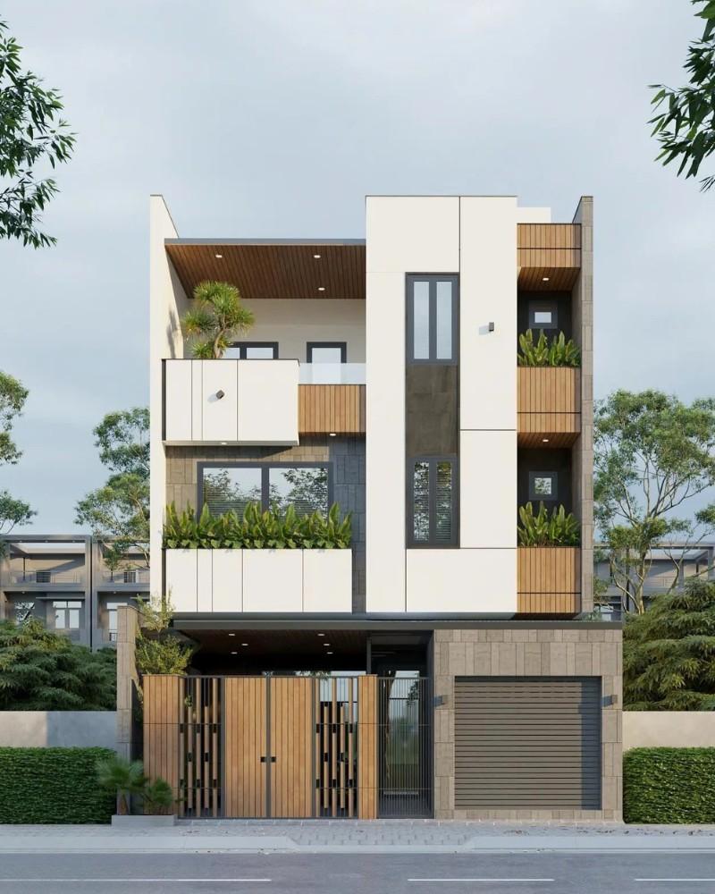 Mẫu thiết kế nhà ống mặt tiền 7m vở vẻ ngoài nguy nga, lộng lẫy