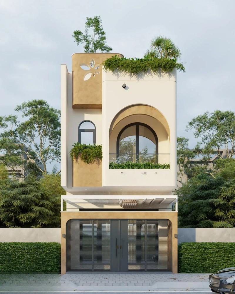 Kiến trúc nhà ống mặt tiền 5m rất phổ biến tại thành thị hiện nay