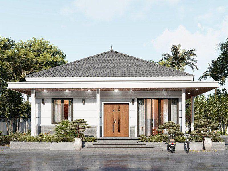 Mẫu nhà vườn mái Nhật ở nông thôn tinh tế