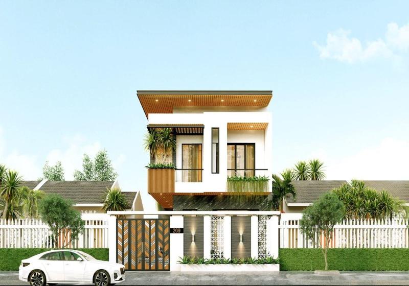 Mẫu nhà vuông 2 tầng diện tích 80m2 phù hợp với nhiều gia đình khác nhau