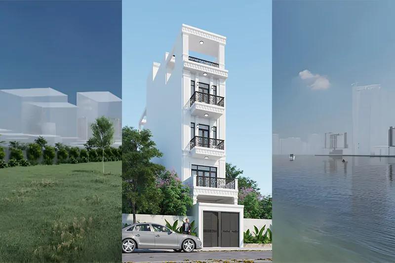 Mẫu nhà 4 phòng ngủ diện tích 3x12m phù hợp với gia đình đông thành viên