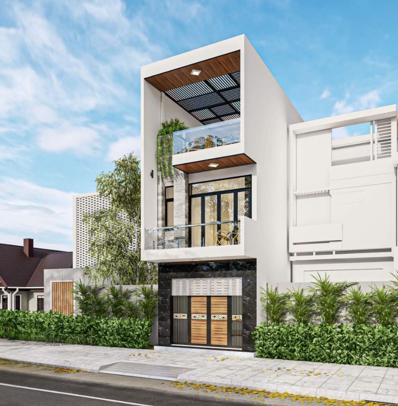 Phối cảnh kiến trúc cho mẫu thiết kế nhà 3x12m