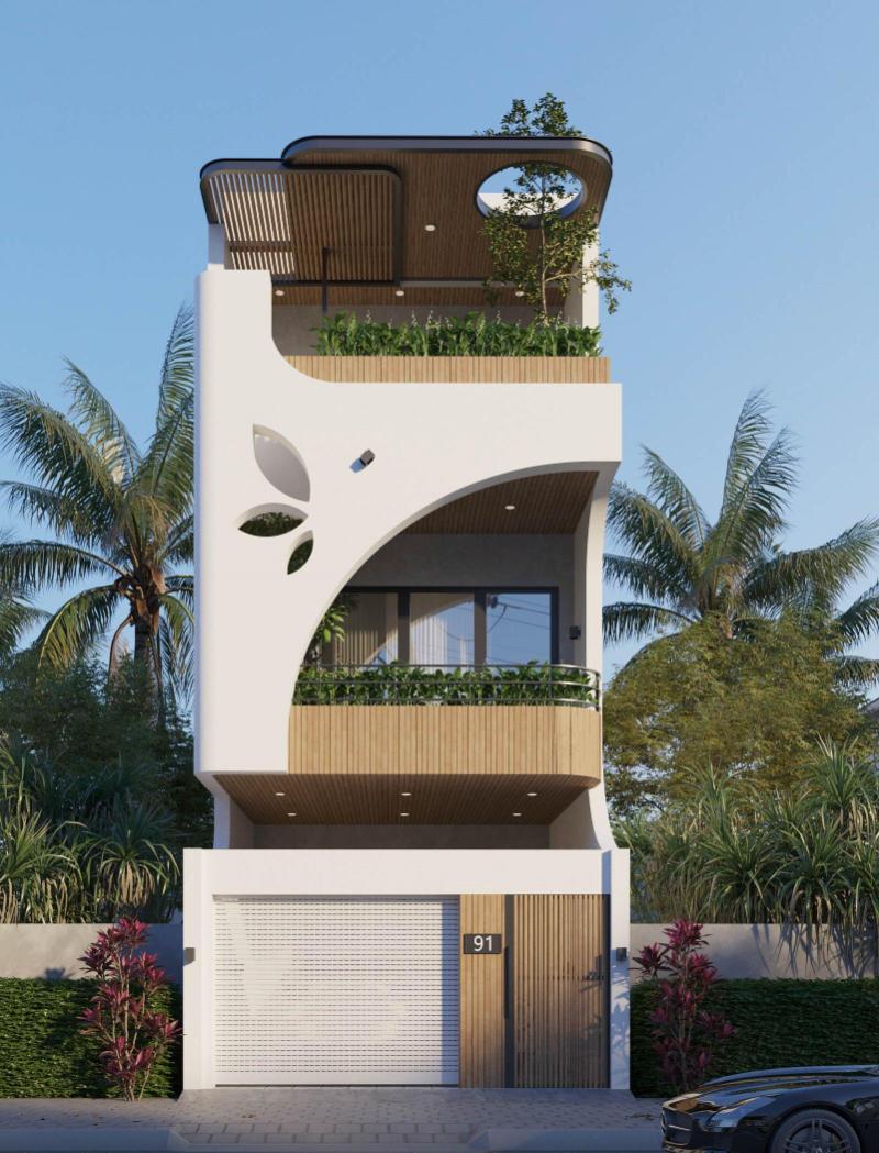 Mẫu thiết kế nhà 3 tầng 3x12m có kiến trúc khỏe khoắn