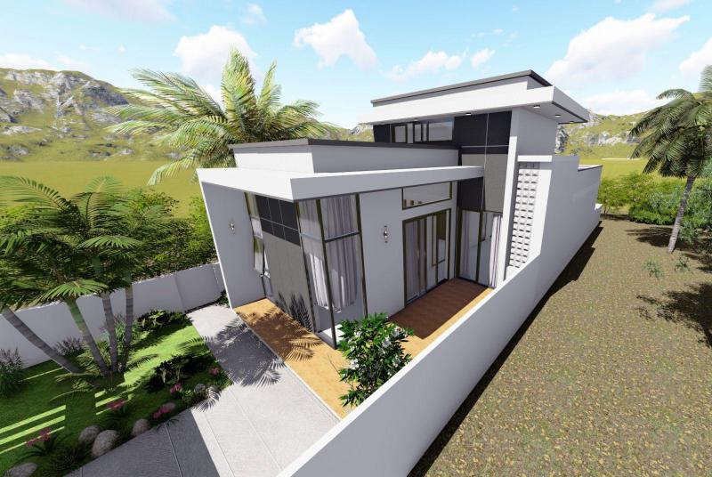 Mẫu nhà có sân vườn 1 trệt 1 lửng gần gũi với thiên nhiên