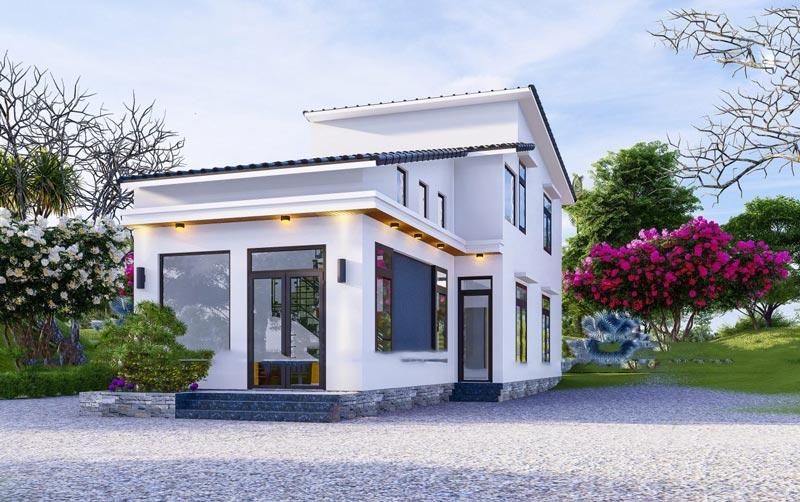 Mẫu nhà mái dốc 1 trệt 1 lửng có nhiều ưu điểm