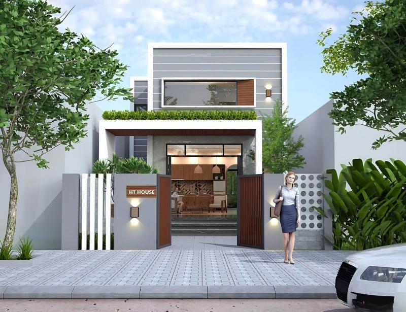 Mẫu nhà 1 trệt 1 lửng 60m2 toát lên vẻ hiện đại và sang trọng