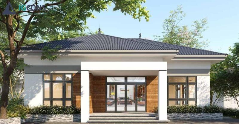 Mẫu nhà ba gian cách tân vừa có nét hiện đại vừa giữa được nét thân quen