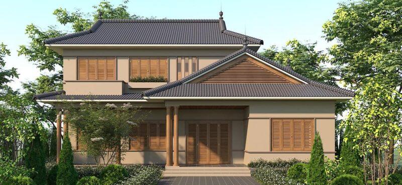 Thiết kế nhà ba gian dạng 2 chái truyền thống