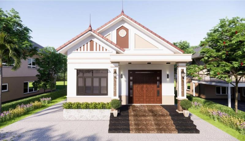 Mẫu nhà cấp 4 2 phòng ngủ 200 triệu ở nông thôn thường có kết cấu tối giản