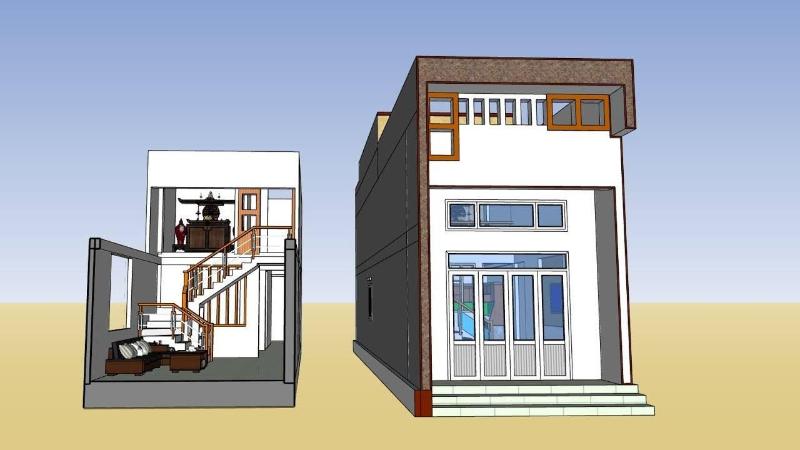 Mẫu nhà cấp 4 2 phòng ngủ 200 triệu có gác lửng tăng diện tích sử dụng