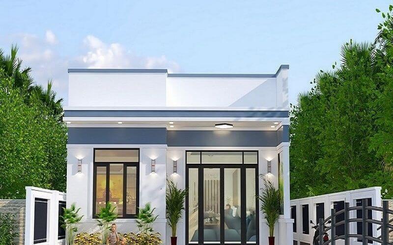 Mẫu thiết kế nhà cấp 4 2 phòng ngủ 200 triệu mái bằng có kết cấu đơn giản