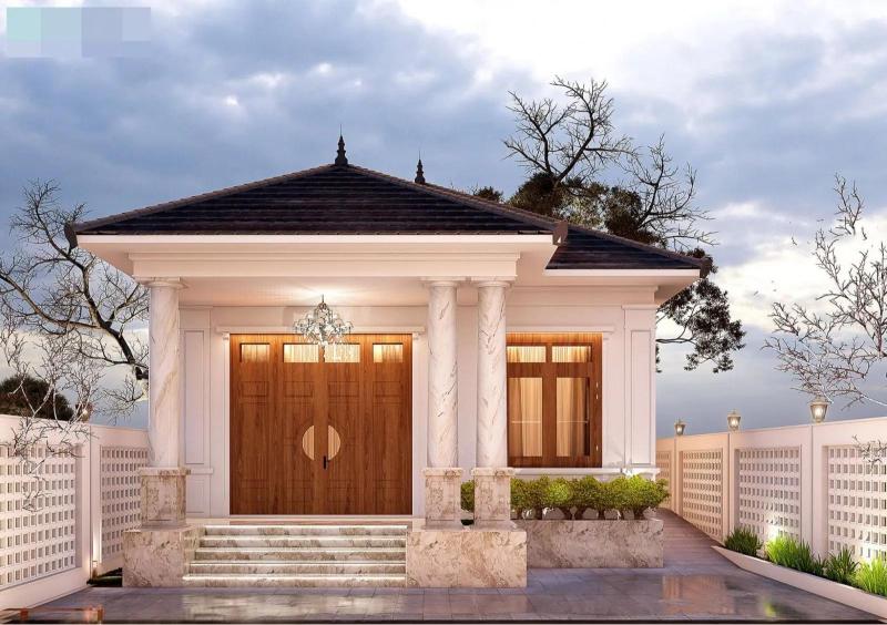 Mẫu thiết kế nhà cấp 4 mái Nhật 2 phòng ngủ kinh phí 200 triệu