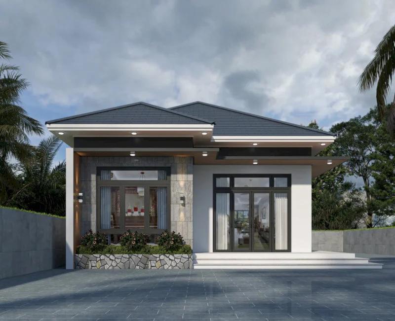 Mẫu nhà cấp 4 2 phòng ngủ 200 triệu mái Nhật sở hữu vẻ đẹp tinh tế