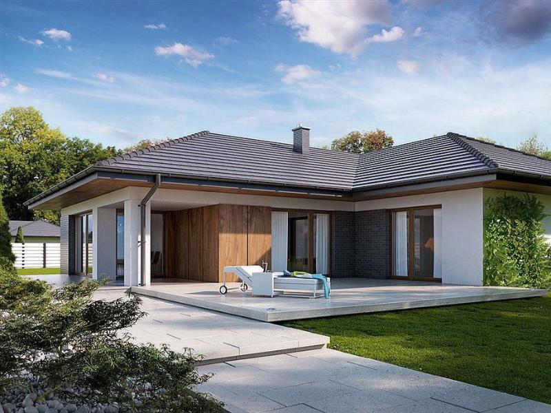 Mẫu nhà mái Nhật cấp 4 chữ L 3 phòng ngủ được khá nhiều gia chủ yêu thích