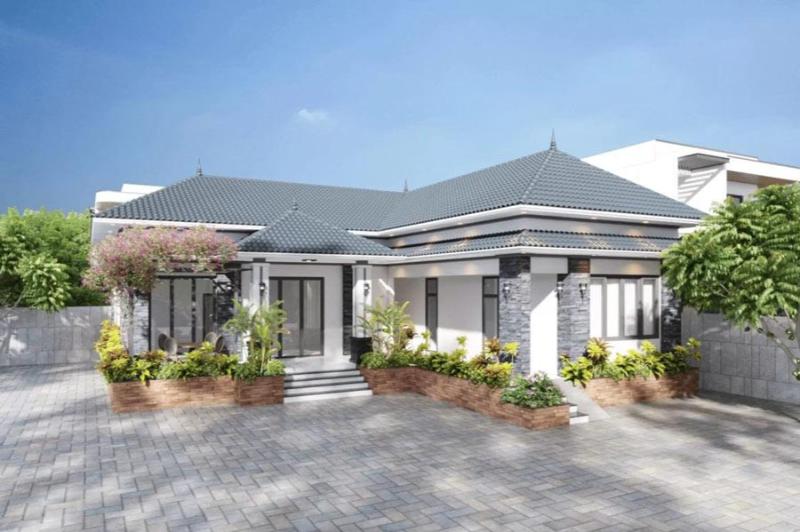 Chi phí xây nhà cấp 4 3 phòng ngủ chữ L không quá cao