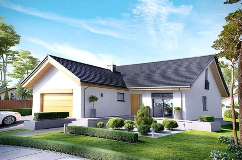 Mẫu nhà cấp 4 chữ L 3 phòng ngủ mái Thái có nhiều lợi thế về công năng và tính thẩm mỹ cao