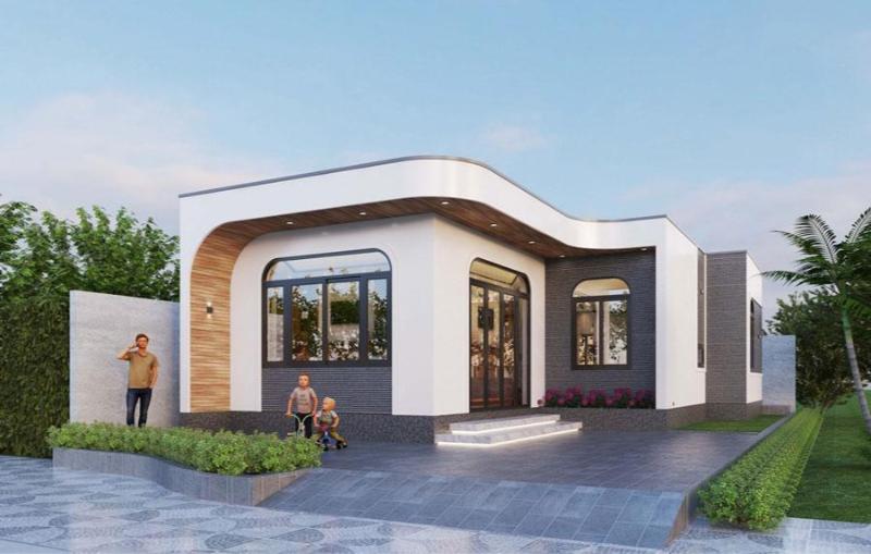 Mẫu thiết kế nhà mái bằng cấp 4 ở nông thôn có thời gian thi công nhanh