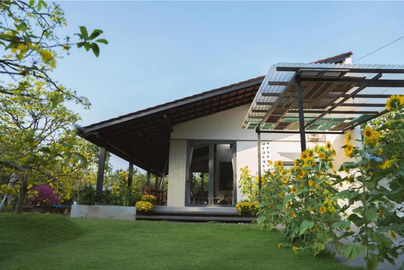 Mẫu nhà cấp 4 nông thôn mái lệch đã mang đến điểm nhấn thu hút